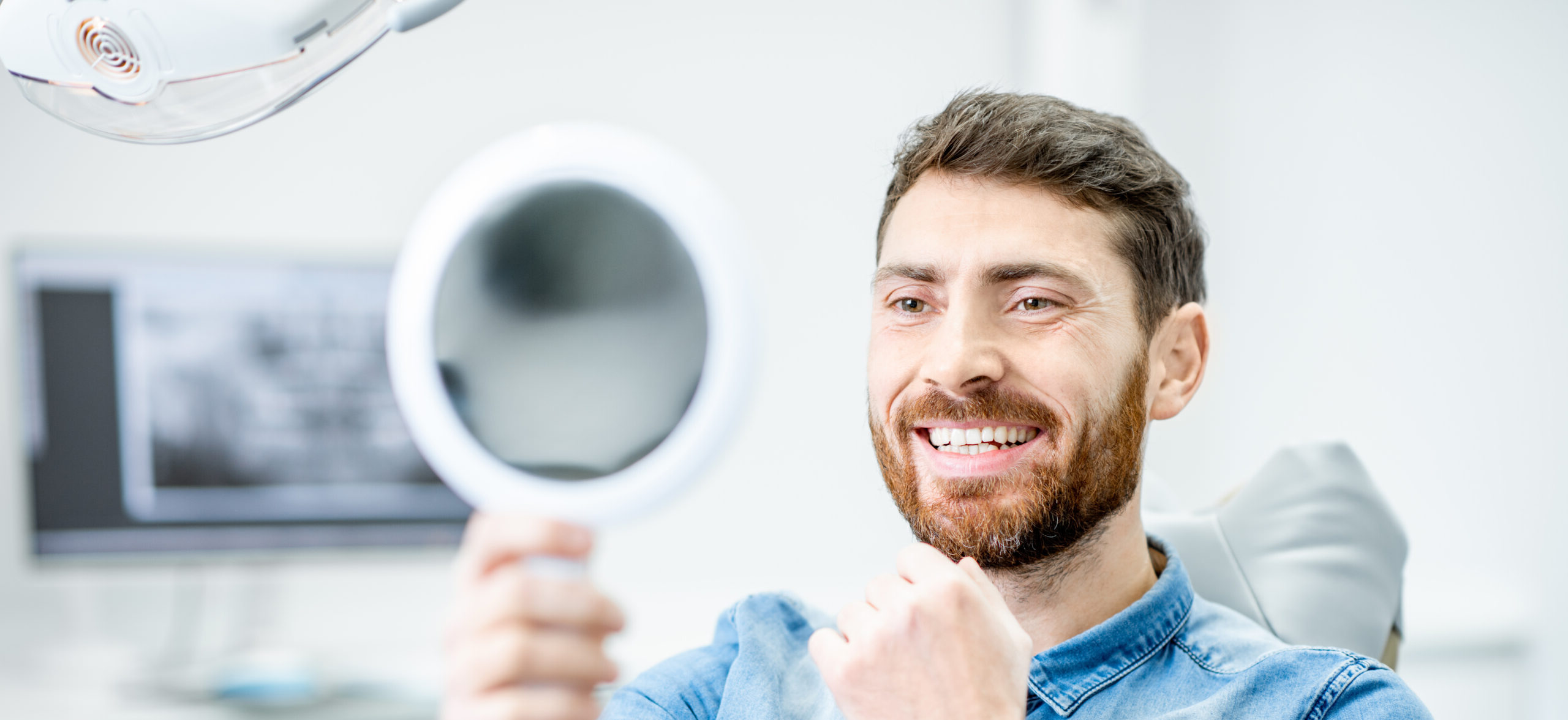 Man's portrait in the dental office